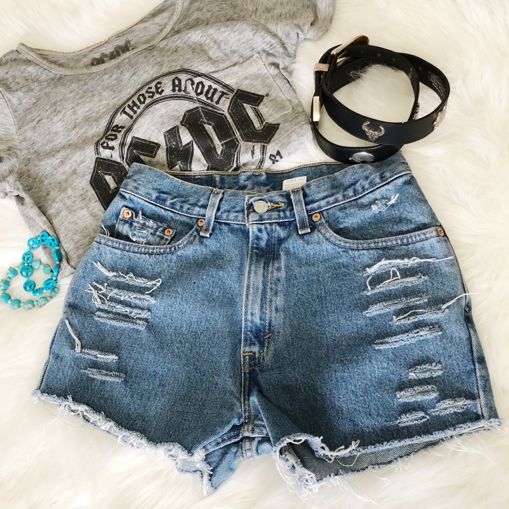 Vtg Levi’s 512 Custom distressed cutoff shorts